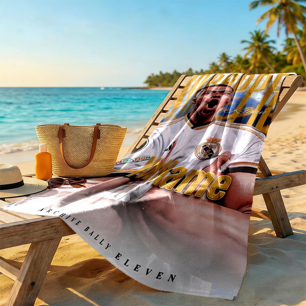Mbappe Customized Name Beach Towel Soft Durable Quick-Dry Suitable for Sports Travel Swimming Yoga Bathroom Beach And Pool