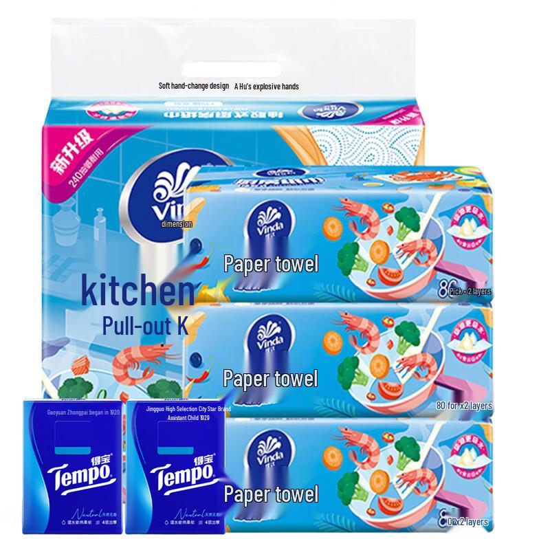 Tempo Pocket Tissues & Kitchen Paper Towels Set
