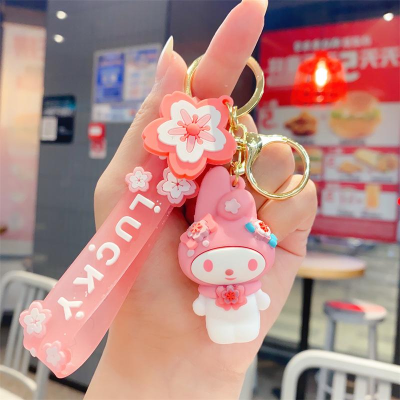 Аниме Мультфильм Милый Брелок Сезон Цветения Сакуры Креативный Розовый Кукла Hello Kitty Школьный Рюкзак Маленький Подарок Подвеска