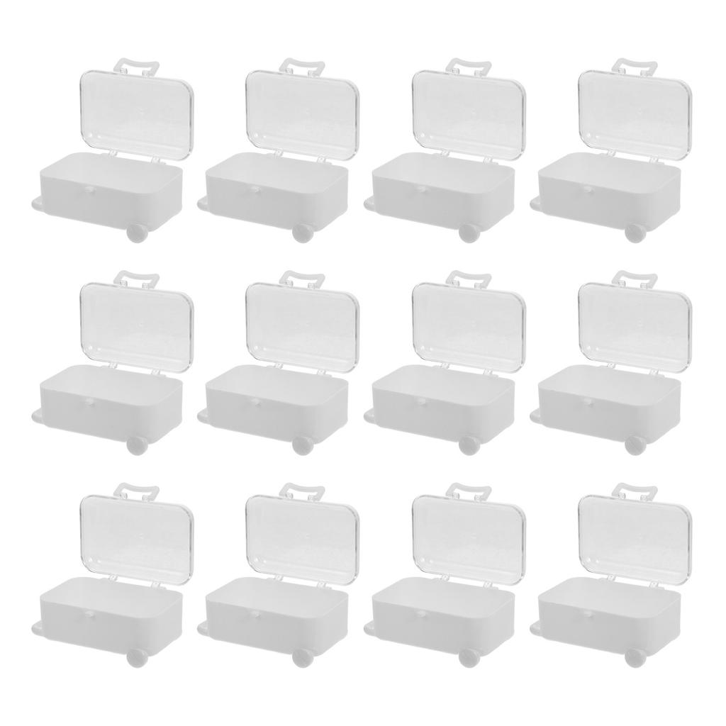 12Pcs Clear Suitcase Favor Box Mini Candy Storage Box Wedding Party Candy Container Travel Themed Reception Decoration