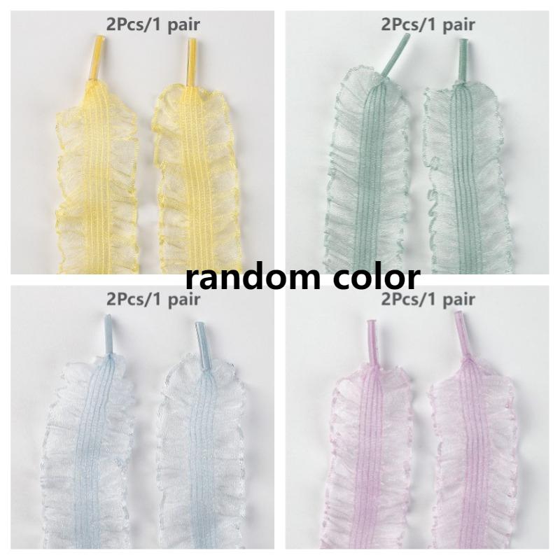 2Pcs Elastic Lace Shoelaces, Suitable for White Sneakers, Ballet Style Elastic Elastic LACES, Adding Color To The Shoes
