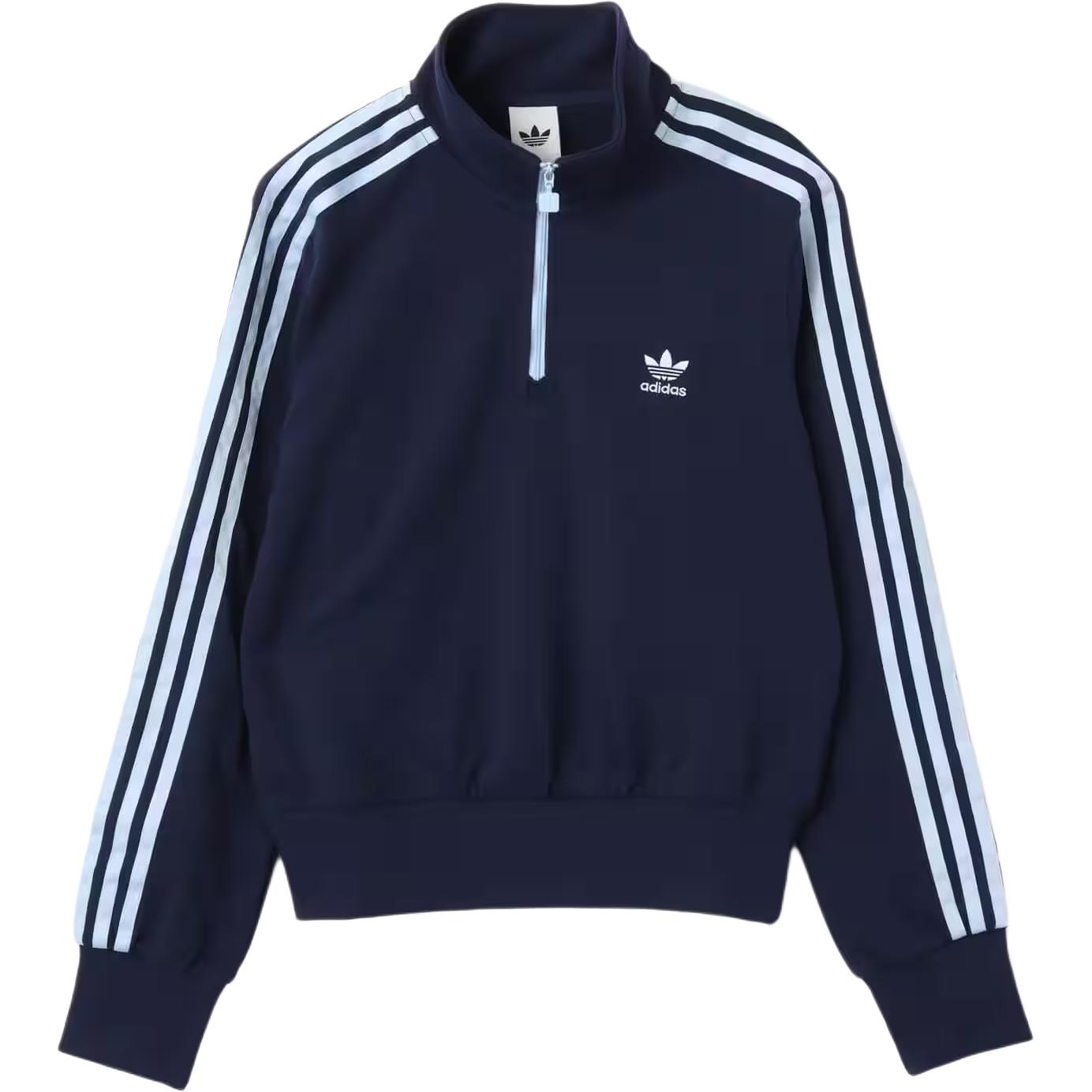 Adidas Originals Adicolor Fw25 Укороченная толстовка на молнии до середины груди Женская толстовка KB5451 S
