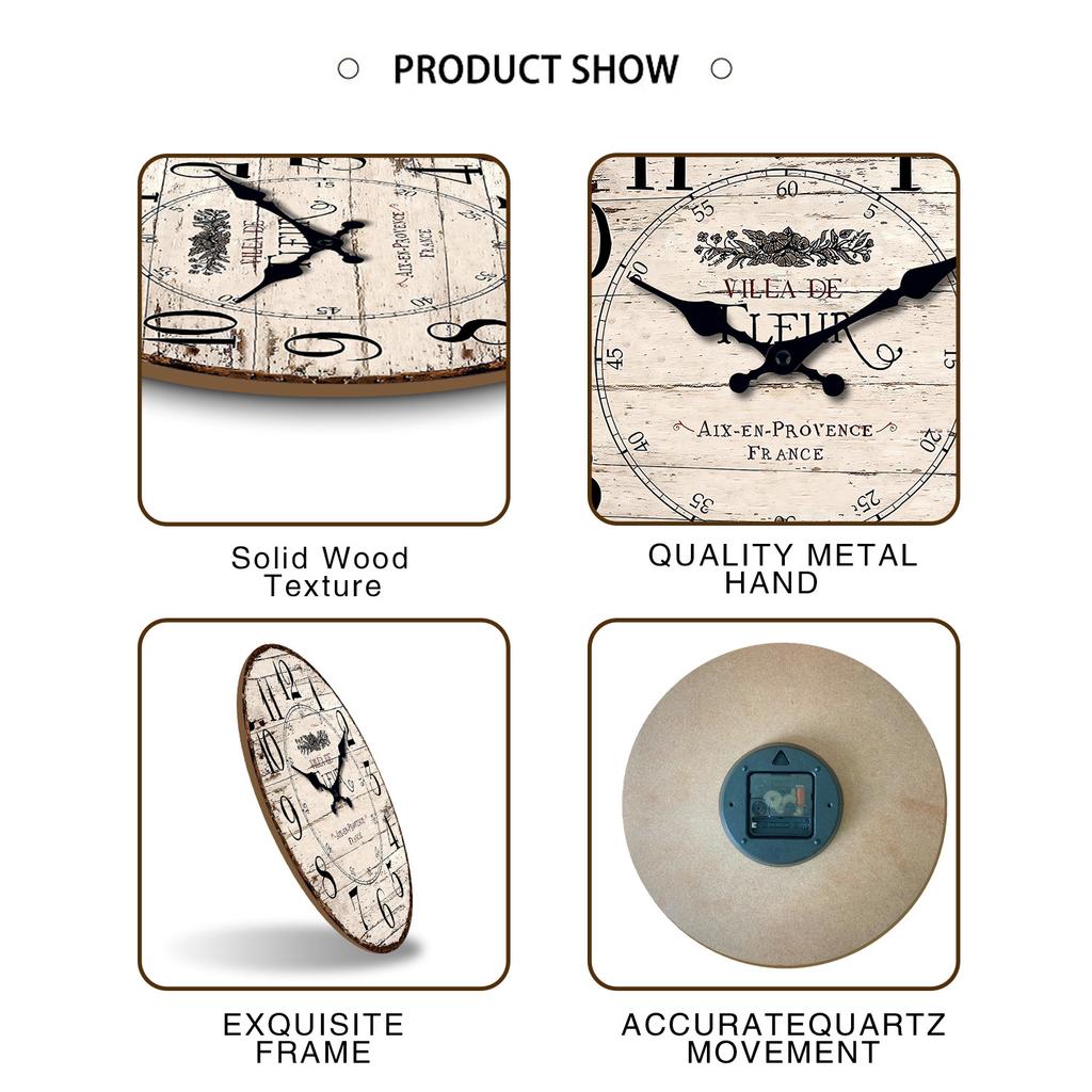 High-Quality 1Pc High-Quality Wooden High-Quality Wall High-Quality Clock, High-Quality French High-Quality Vintage High-Quality White High-Quality