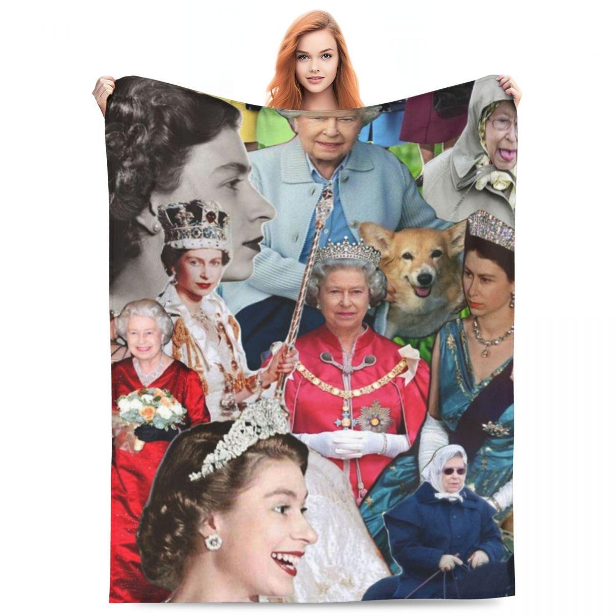 

Warm Soft Blankets Camping Elizabeth II Bedding Throws The Queen of England Flannel Bedspread Living Room Sofa Bed Cover 30x40in