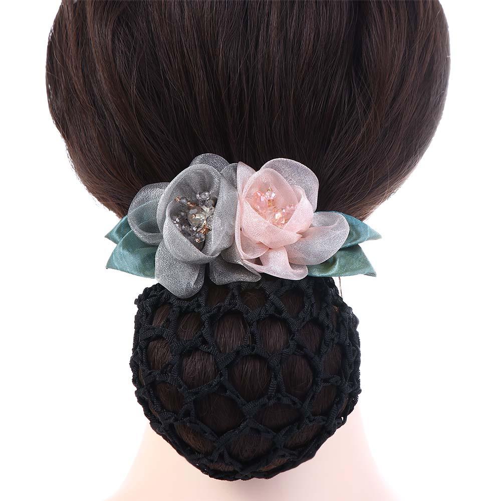 Flight Attendant Nurses Hair Accessories Women Hairpin Korean Style Headdress Flower Bun Net Snood