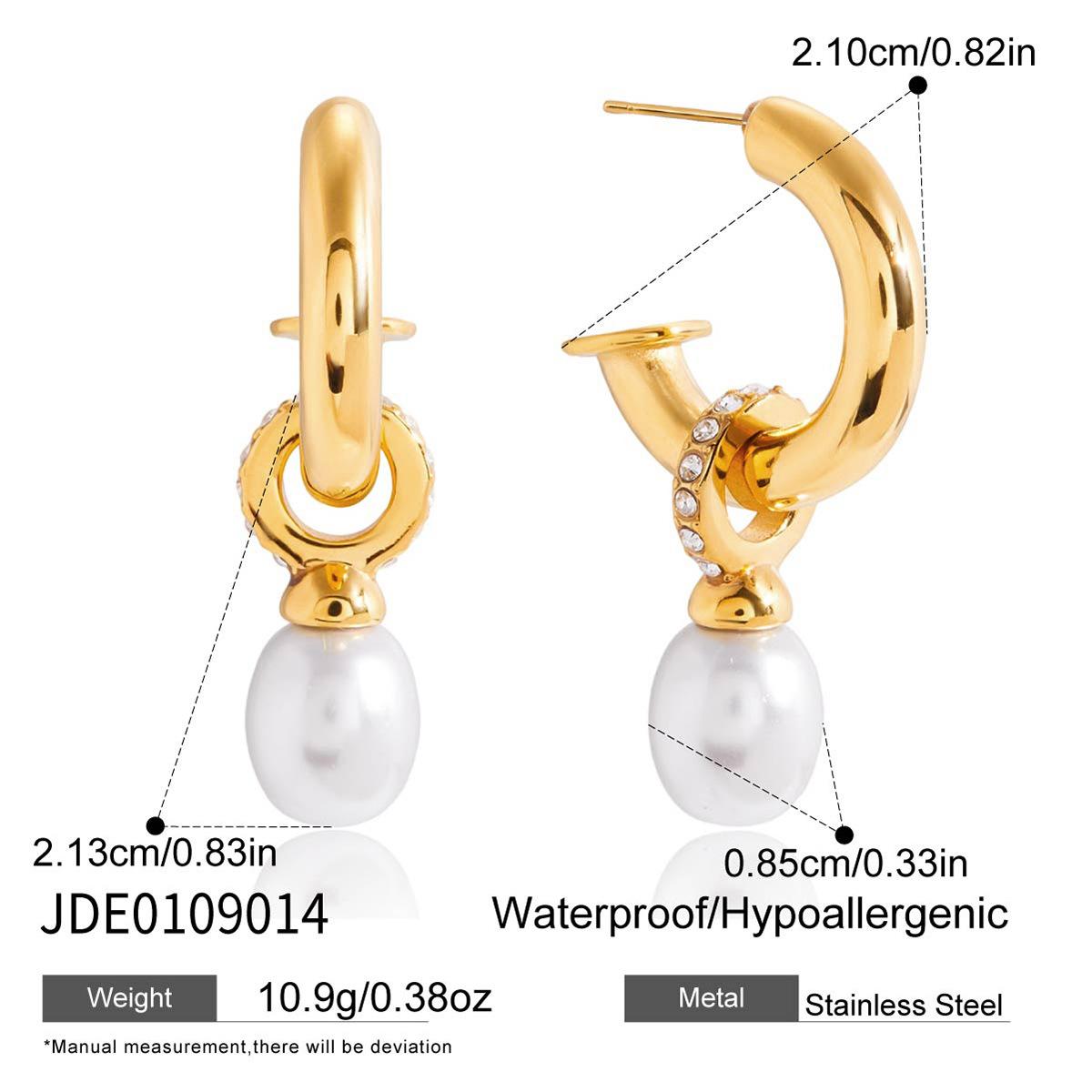 European and American stainless steel pearl earrings earrings do not fade earrings titanium steel