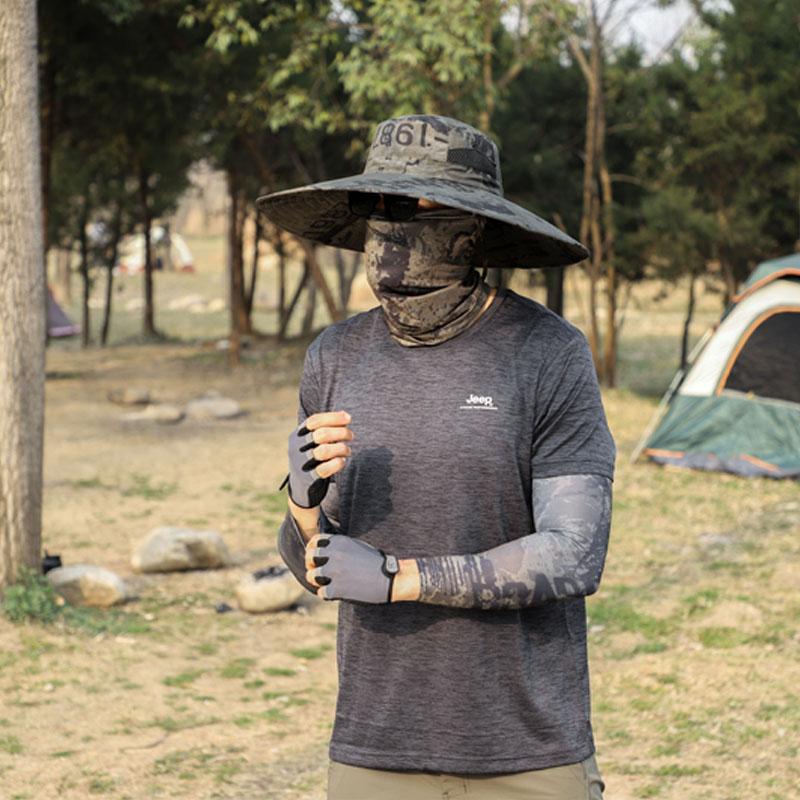 Men's Summer Outdoor Casual Sunhat Oversized Brim UV Protection Hat Outing Sports Fishing Hat