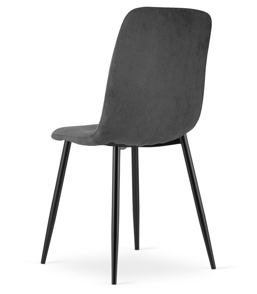 RIFT chair - grey corduroy / black legs x 4