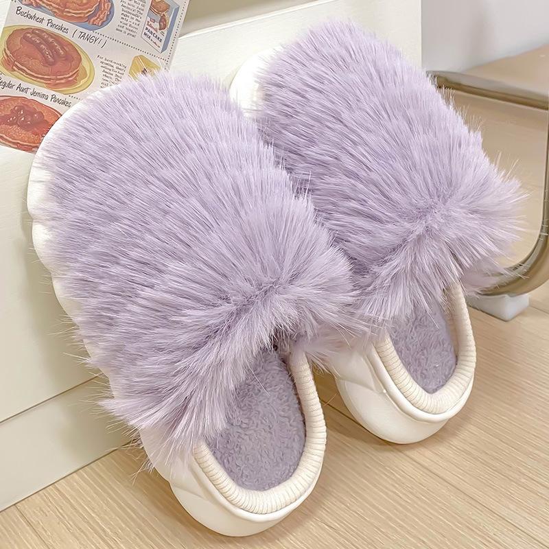

Плюшевые хлопковые тапочки женские зимние домашние комнатные плюшевые теплые нескользящие хлопковые тапочки на толстой подошве женские зимние 40-41 [Suitable for 39-40 feet] фиолетовый