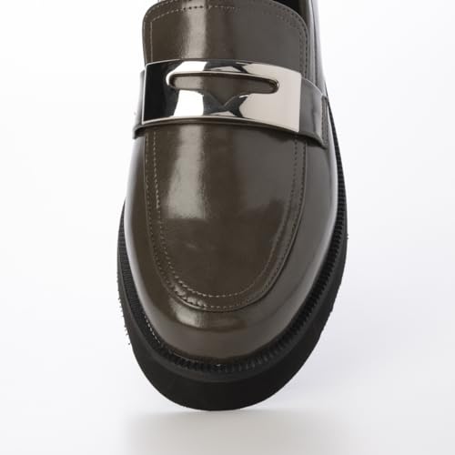 Carino CAWG52015 Women's Loafers, Dark Gray, Size 23.5 Cm