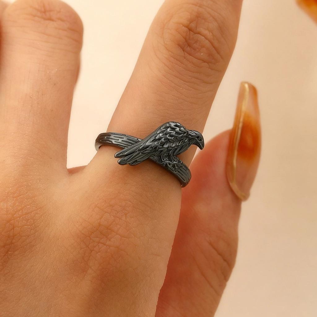 Hummingbird & Flower Open Ring Collection, Gold/Silver Tone Adjustable Gemstone Bird Rings for Women