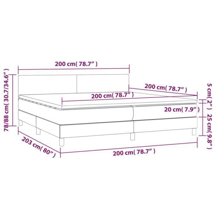 3140483 vidaXL Divan Bed with Mattress Black 200x200 Cm Fabric