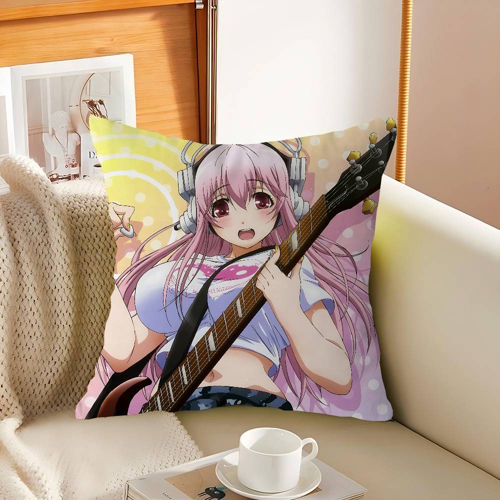 

S-Super S-Sonico Pillow Gifts Home Office Furnishings Bedroom Sofa Car Cushion Cover Case 45x45cm 12x12Inch
