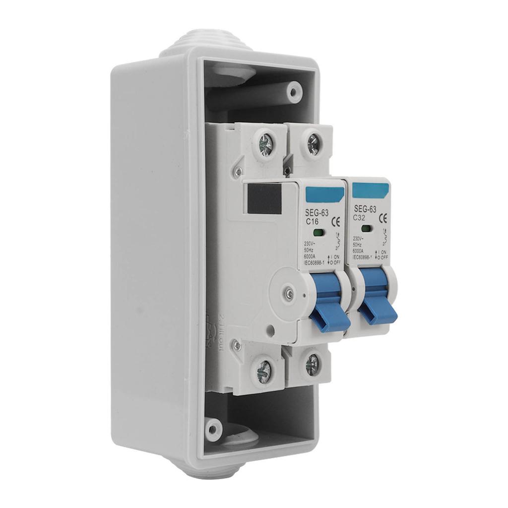 Circuit Breaker 2P MCB C Type Outdoor Waterproof Miniature Circuit Breaker with Box 230V C16 C32