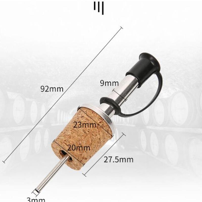 Stainless Steel Wine Pourer, Cork Design, Bottle Dust Cover, Olive Oil, Alcohol Bottle Pour Spout Cover, 6Pcs