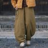 Women Vintage  Bloomers Pants Warm Winter Solid Color Trousers Elastic Waist Loose Pants