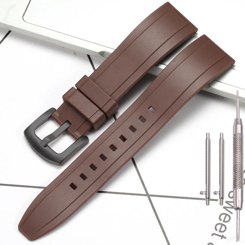 Dust-Free Rubber Waterproof Quick Release Watchband 20mm 22mm 24mm 26mm Black Silicone Strap for Seiko Omega Watch Accessories
