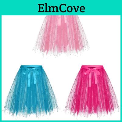 Elegante Gonna in Tulle Glitterato per Adulti con Decorazioni di Paillettes per Danza ed Eventi Formali