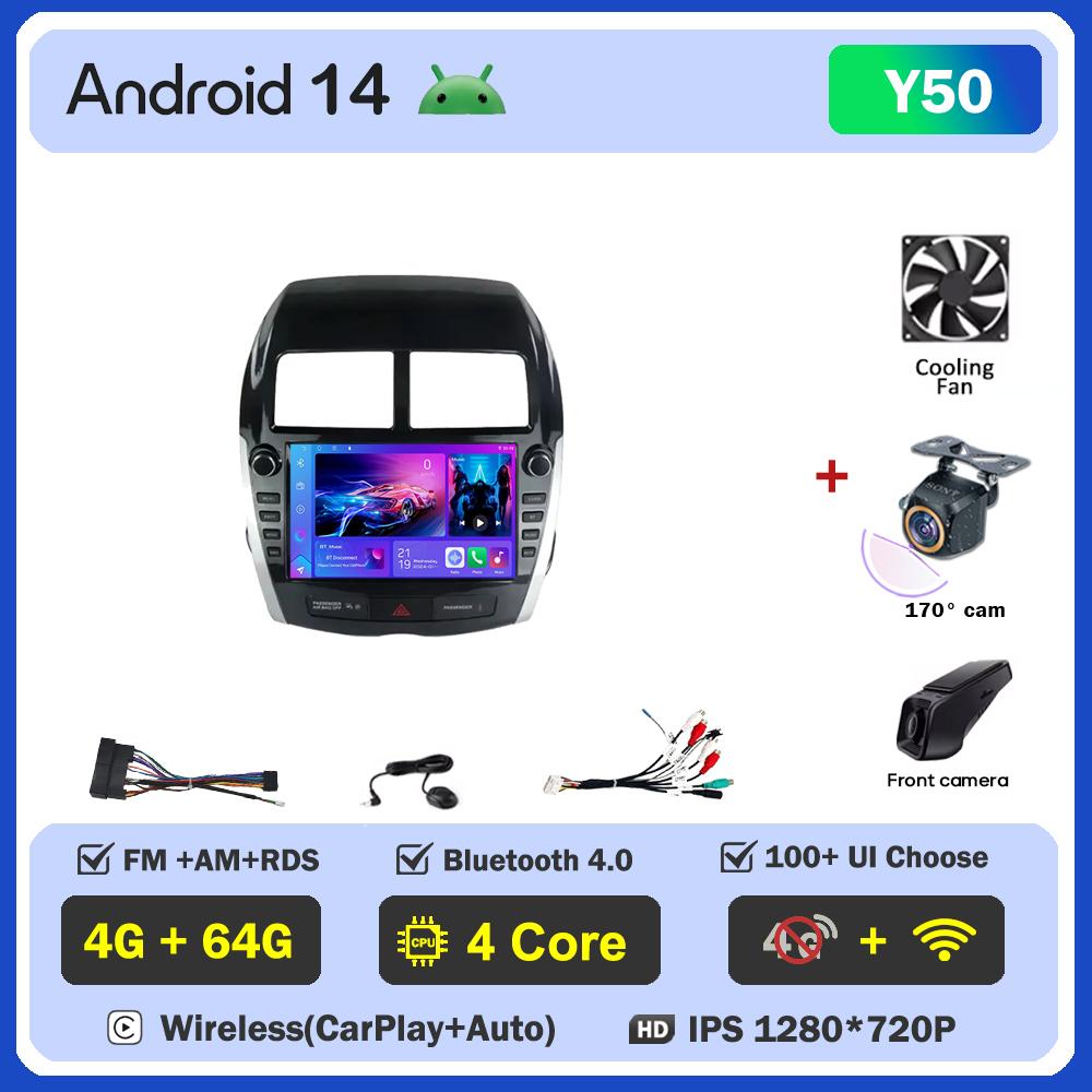 Car Multimedia Player For Mitsubishi ASX 2010-2016 Car Radio Player Wireless Android Auto Intelligent System Mirror Link GPS