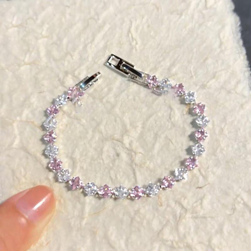 Light Luxury Geometric Zircon Square Bracelet For Women With Cubic Zirconia Jewelry