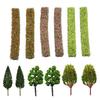 9Pcs Miniature Shrub Strips & 6Pcs Model Trees For Realistic Diorama Scenery For DIY Landscapes For Create DIY Natural Look