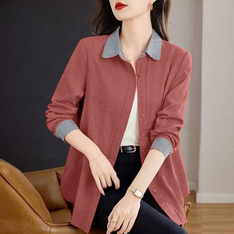 Spring Thin Long Sleeve Shirt Women Fashion Loose Fit Hong Kong Style Linen Blouse
