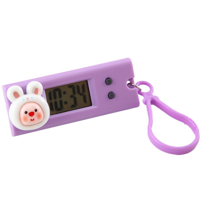 

Cartoon Mini Portable Electronic Clock With Timer For Students And Daily Schedule Use Purple Bunny