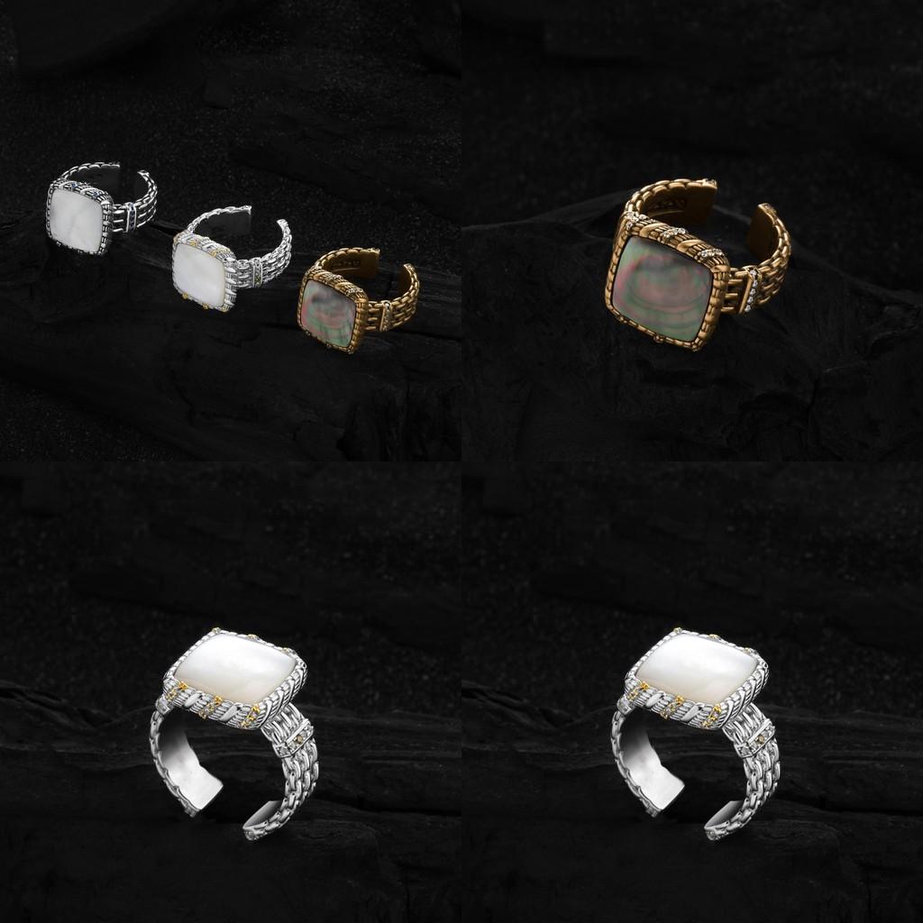 Chic Vintage Look 925 Sterling Silver Moonlight Ring With Adjustable Fit And Cubic Zirconia