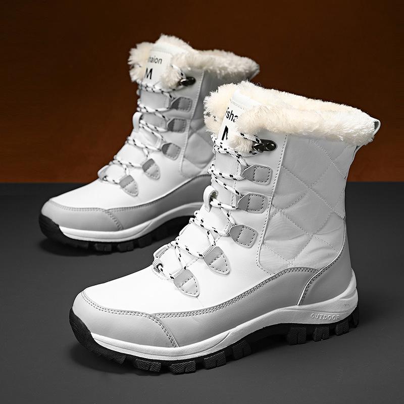 Women's Plus Size Mid-Calf Fleece-Lined Snow Boots