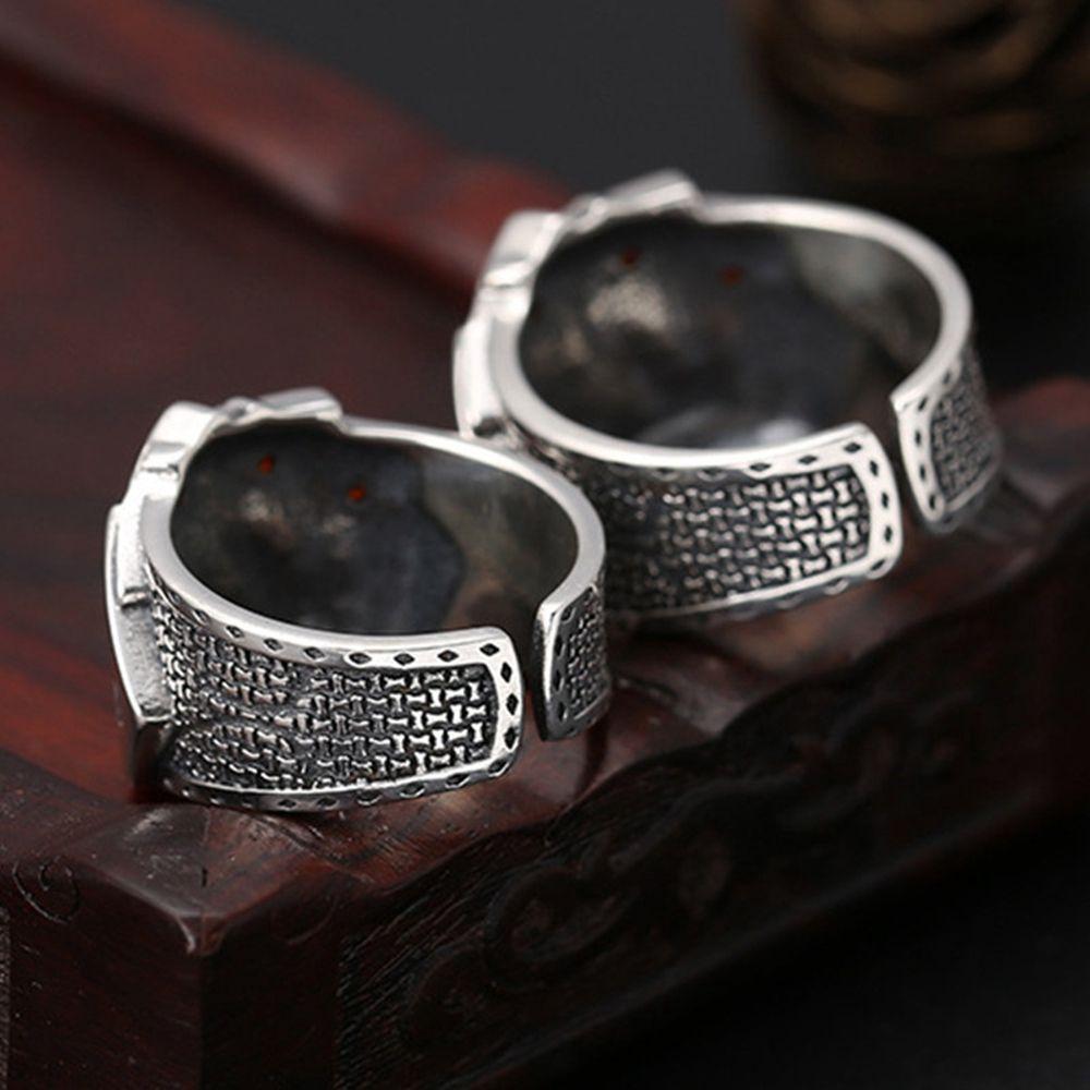 Hip-Hop Herren Fingerringe Metall Geometrisch Koreanischer Stil Ring Männlich Herren Öffnungsring Spielkartenringe Herrenring Punk Stil Ring