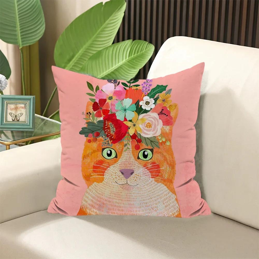 

Подушка для сна Цветочные друзья Животные Наволочка для подушки × Мягкие подушки Декоративные подушки Чехлы для дивана Элегантные чехлы для комнаты 66x66cm жёлтый