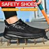 New Men Safety Shoes Work Shoes Steel Wear-resistant Anti-impact Steel Toe Sneakers Protective Breathable Sneakers Construction
