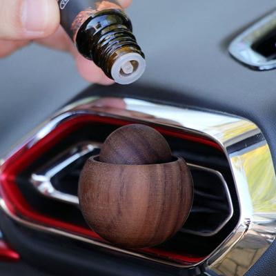 Wooden Essential Oil Diffuser Round Ball Aromatherapy Diffuser Natural Walnut Passive Oil Diffuser for Home Car Yoga Hall SPA