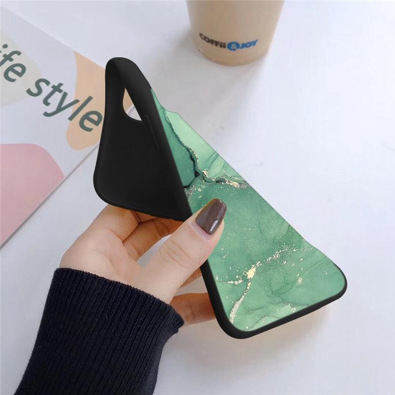 Marble Patterned Soft Black Silicone Phone Case For Xiaomi Redmi Camera Shockproof Protective Rubber Bumper Cover For Redmi Note 13 Pro 13C Cases