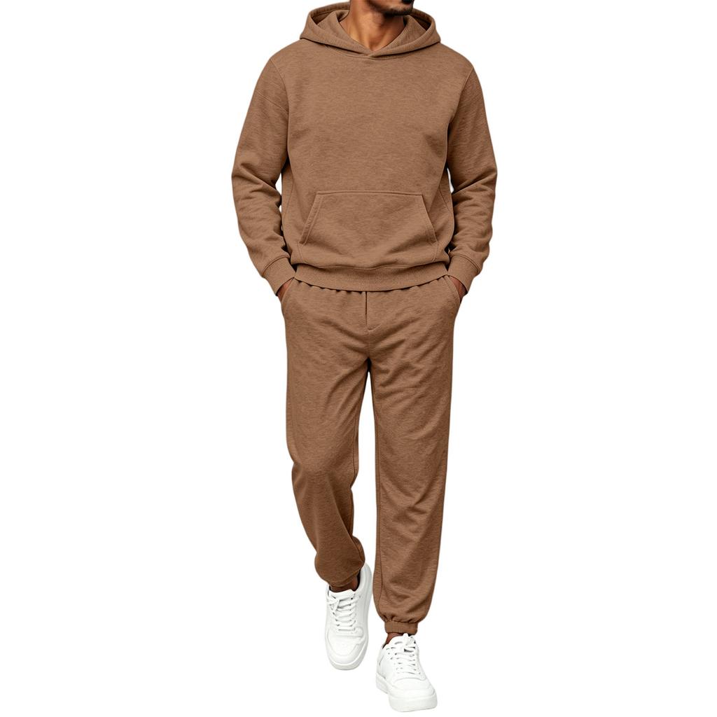 Ensemble Sweat à capuche Sweatshirt Homme Couleur Tenue Décontractée Deux Pièces pour Printemps et Automne