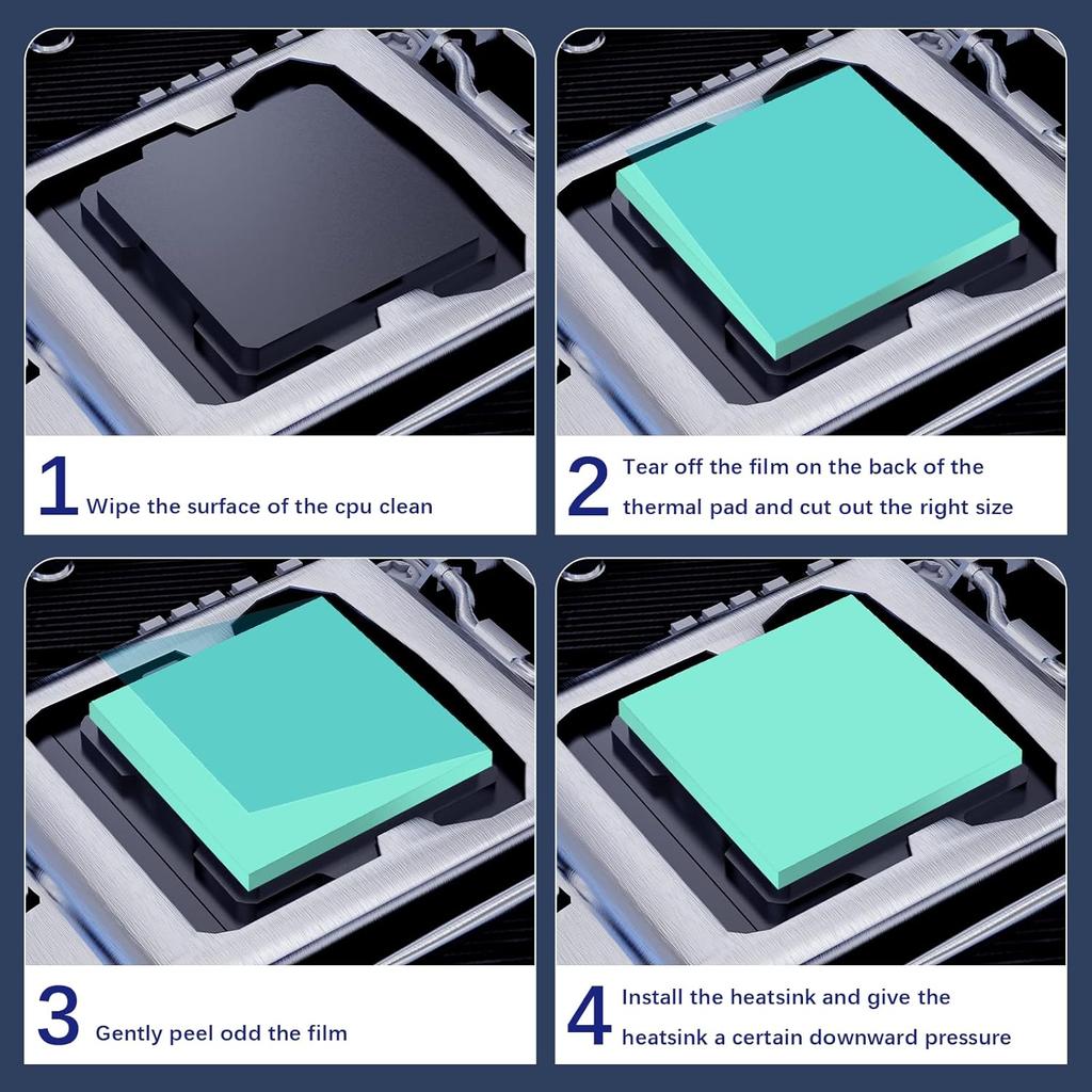 Thermal Pad, Thermalright JLJ Silicone Thermal Pads 80x40x1mm, High Temperature Resistance and Non Conductive for Laptop Heatsink/GPU/CPU/LED Cooler