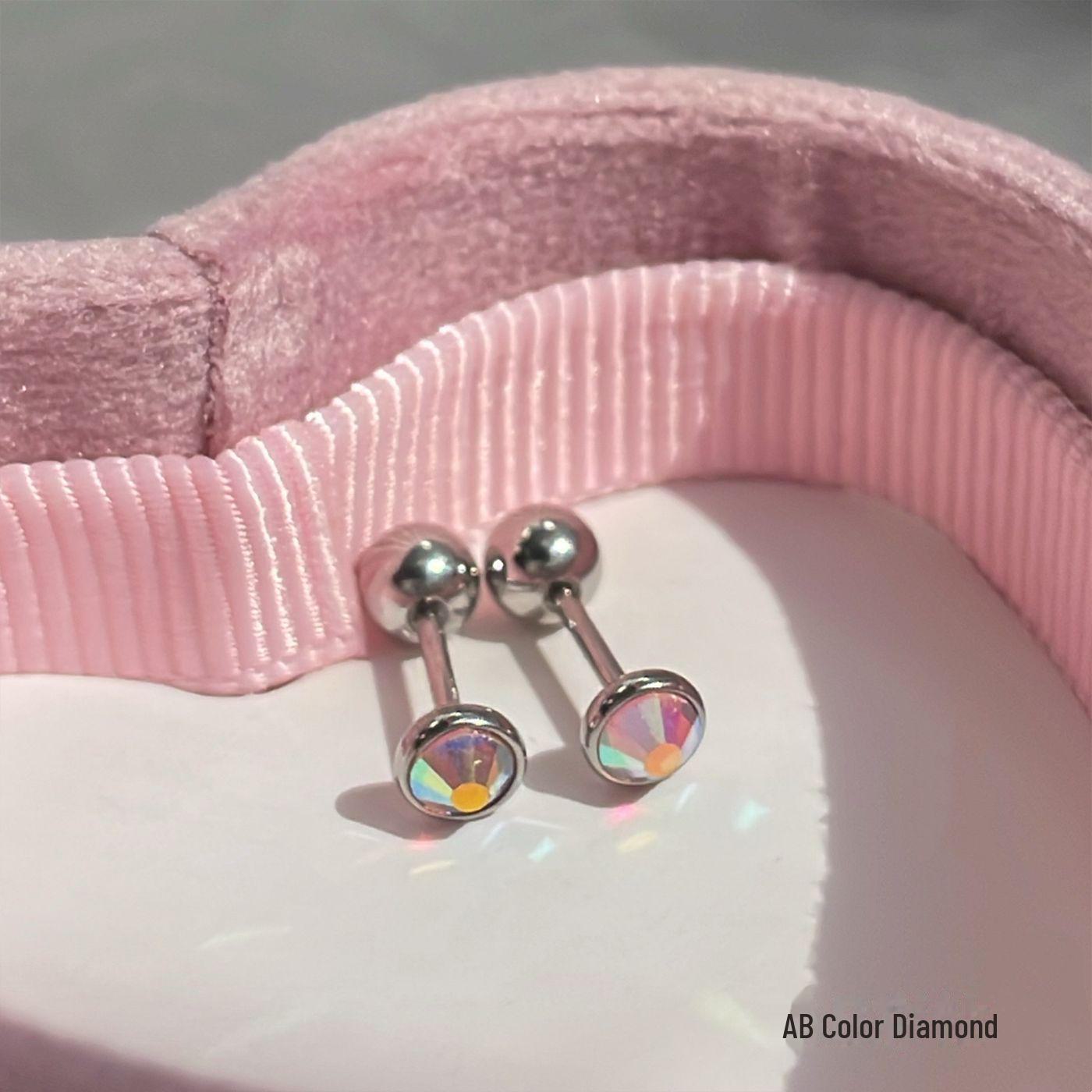 

Красочные 4 мм круглые серьги-гвоздики из титановой стали с бриллиантами для женщин