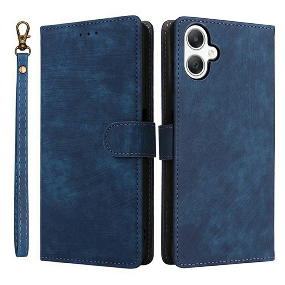 

For Samsung Galaxy A07 4G Case Wallet RFID Blocking PU Leather Phone Cover Stand with Strap Blue