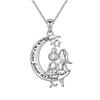 Fashion Girls On the Moon Pendant Necklace for Sisters Women Exquisite Moon Star Girls Clavicle Chain Gifts for Bestfriend Girl