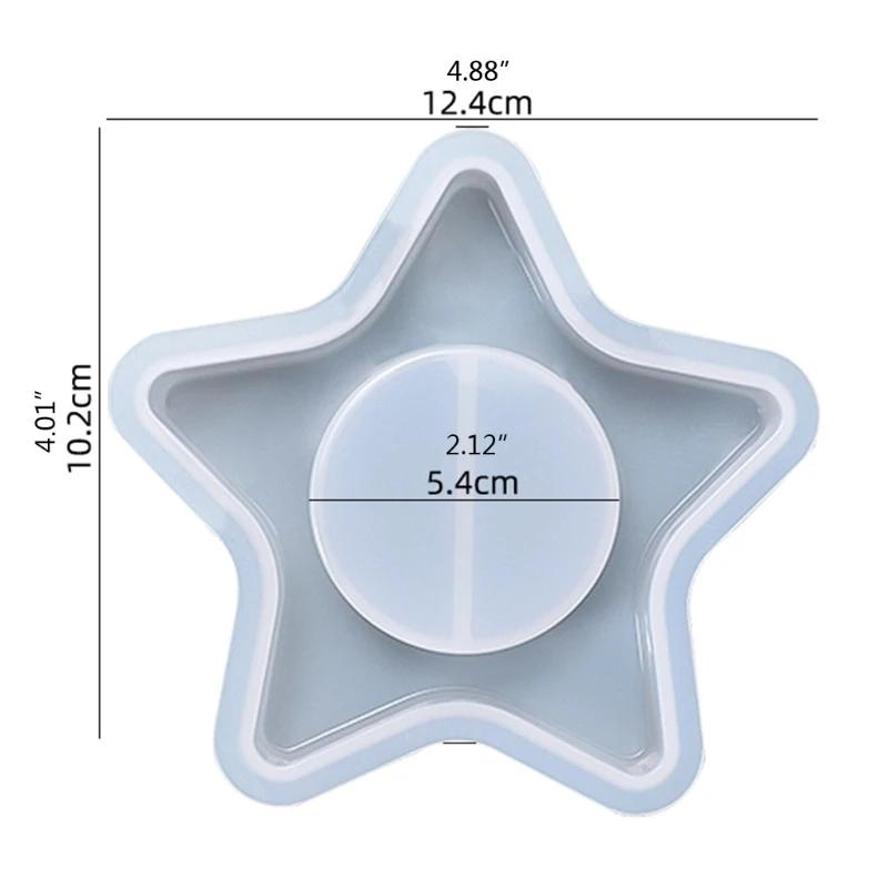 Five Pointed Star Silicone Mal Candle Holder Kandelaar Epoxyhars Mal Kaar Houder Epoxy Mould DIY Candle Holder Silicone Mould