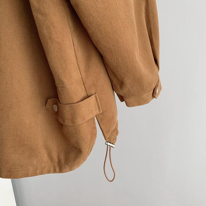 Frauen Herbst Winter Stehkragen Langarm Denim Pelzigen Kausalen Chic Jacke Lose Zipper Jacke