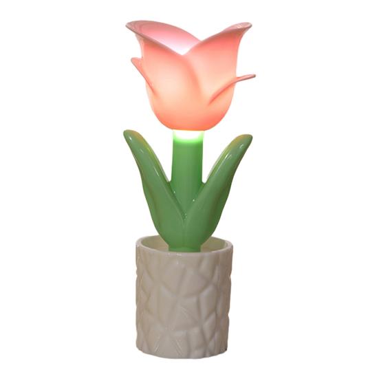 Mini LED Blume Floral mit Weichem Schein Nachtlicht Tischlampe Kreativ Batteriebetrieben Nachttisch Schreibtisch