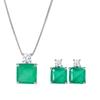 Popular Colored Treasure Inlaid With Simulated Emerald Pendant Retro Women'S Necklace Elegant Women'S Necklace