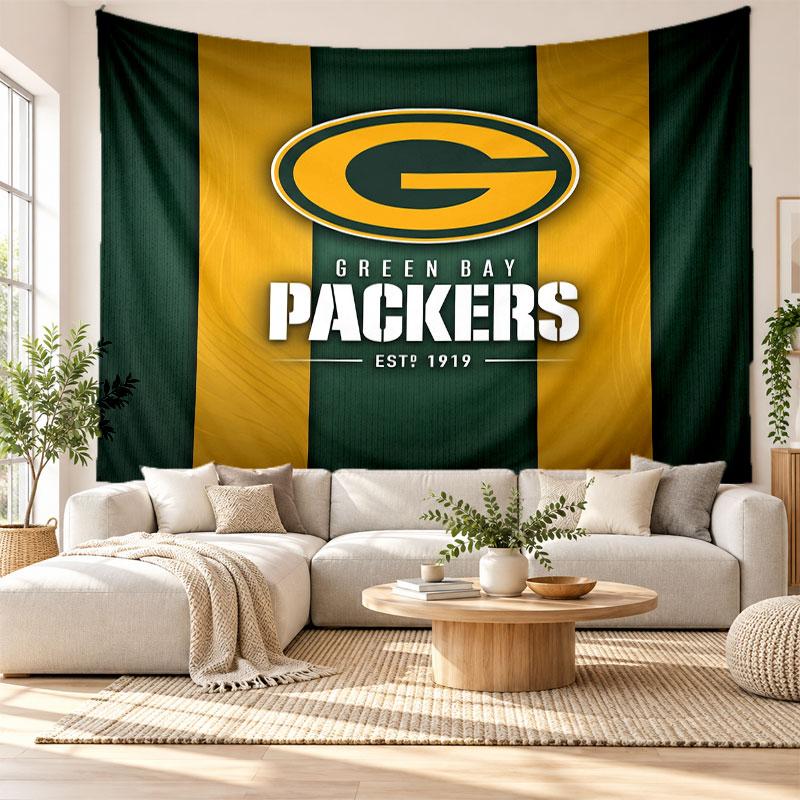Green Bay Packers Wall Tapestry, Soft Fabric Wall Hanging, Decorative Backdrop For Bedroom Home Wall Art