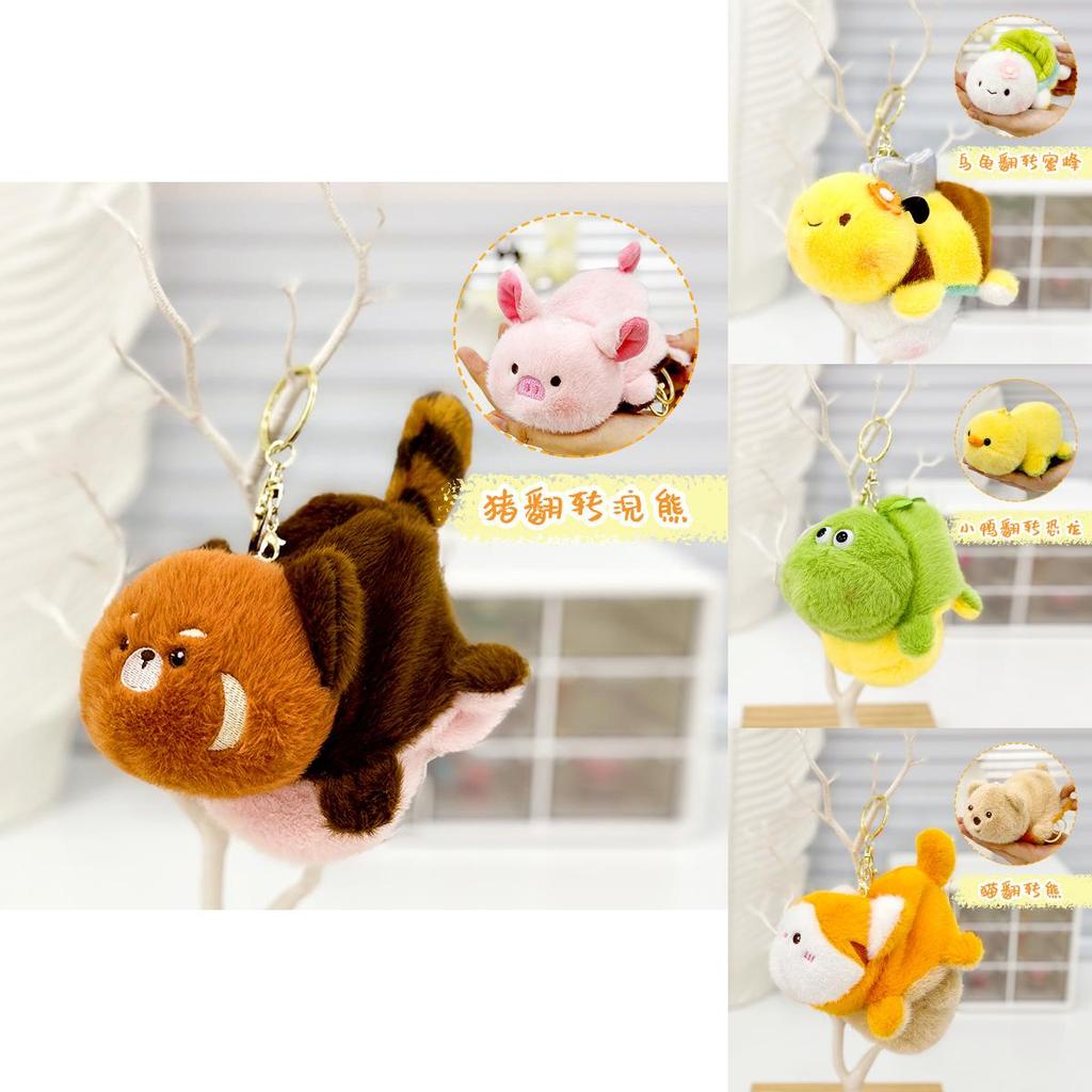 Cute Plush Otter Keychain Charm Fluffy Animal Bag Pendant Perfect For Gifts