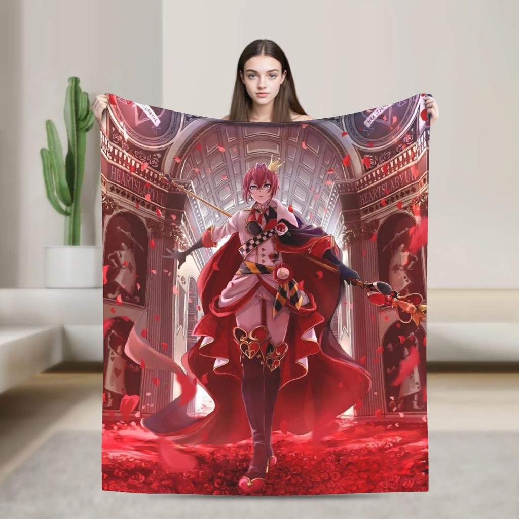 Twisted Wonderland Yuu Grim Koc TWST Gra rytmiczna Wełniany Nowość Oddychające Kocy do rzucania na pościel Salon Zima Samochód