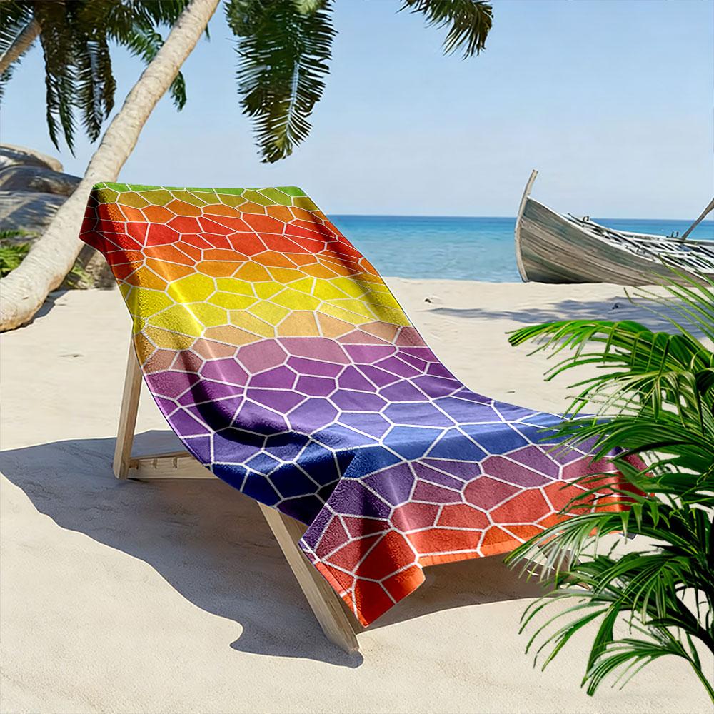 Rainbow Mosaic Beach Towel Beach Towel Quick-drying for Travel Outdoor Sports Jogging Beach and Swimming