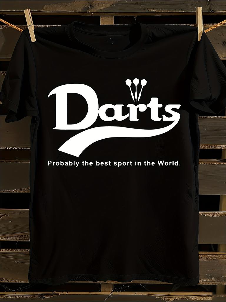 Funny Darts T-Shirt Mens Tshirt Womens Tshirts with Letters Print Short Sleeves T-Shirt Casual Street Tee Shirt Top