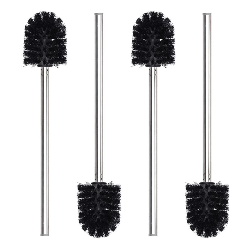 4Pcs Stainless Steel Handle Toilet Brush Bathroom Toilet Cleaning Replacement Brush Toilet Bowl Cleaner Tool Enduring