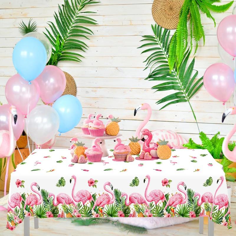 Hawaiian Party Decoration Palm Leaves Disposable Tablecloth Table Cover Tropical Summer Beach Supplies Luau Birthday Party decor